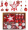 DERAYEE 71 PCS Christmas Ball Ornaments, Shatterproof Christmas Ball Decoration Set Hanging Baubles Pendants with Reusable Hand-held Gift Package for Xmas Tree