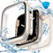 HWeggo 2 in 1 Impermeabile Cover per Apple Watch Serie 9/8/7 45mm Pellicola Protettiva per Schermo Vetro Temperato,360 Custodia anteriore e posteriore Paraurti per iWatch 9/8/7 antigraffio,Galassia