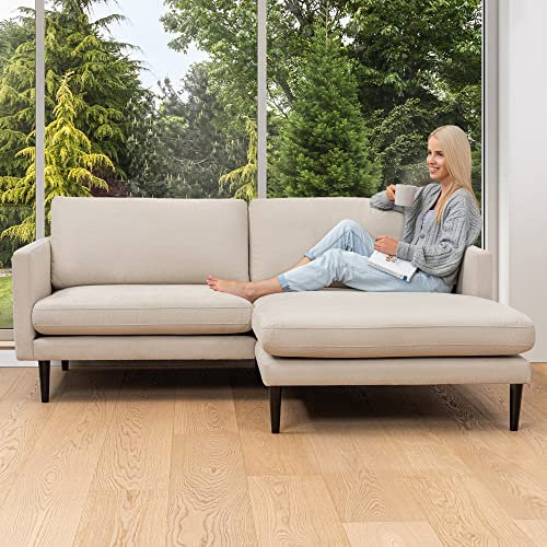 Comooda Tampa Corner, Holz, Beige, Ecksofa Rechts
