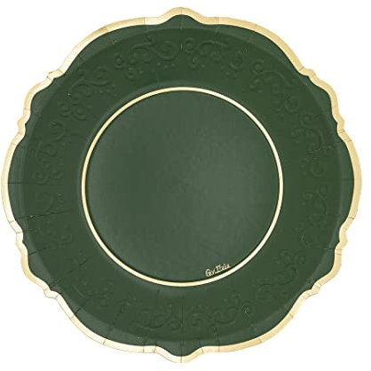 GIVI Assiettes plates 8 pièces Liberty 27 cm Vert B Ordo Or
