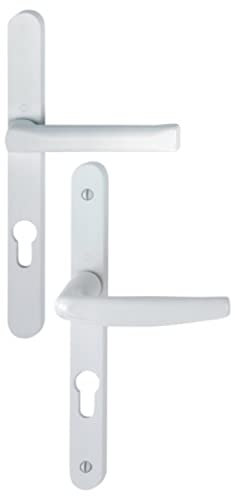 HOPPE AG BCA22011 Ensemble de Porte-fenêtre Plaque étroite Atlanta 113KH/300LMSGL/1530 HOPPE saillie réduite Blanc 9016 Clé i-ép.68/77-3304456
