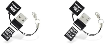 Integral Micro SD USB2.0 Memory Card Reader Adapter - Compact, Plug & Play and Compatible with microSD, microSDHC & microSDXC (Pack of 2)