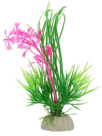 CAPASTEC Mini Aquarium Decorations PE Ceramics Plants for Aquarium 5.12Inch (Pink)