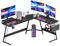 SANODESK 167 x 127 cm L-Shaped Gaming Desk Corner Desk, PC Computer Desk with Large Monitor Stand for Home Office Study Writing Workstation - Black