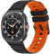 Tasikar Compatibile con Cinturino Samsung Galaxy Watch Ultra 47mm (2025/2024) Cinturini Sportivo in Silicone per Donna Uomo, Nero Arancione