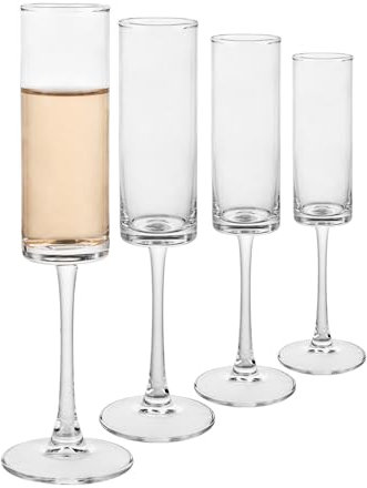 BTGLLAS Champagne Glass Cup,Champagne Flute Glass,Modern & Elegant for Women, Men, Wedding, Anniversary, Christmas, Birthday (4, Small)