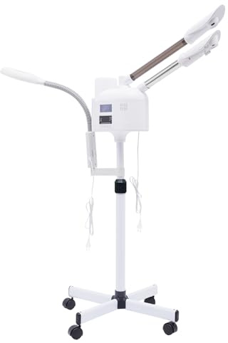 Vaporizzatore viso professionale 3 in 1 altezza regolabile funzione ozono, studio cosmetico sauna facciale evaporazione, per casa e salone di bellezza
