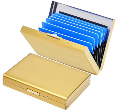 LOUEBICA Credit Card Holder Wallet Stainless Steel RFID Blocking Card Protector Holder Case Wallet for Men Women