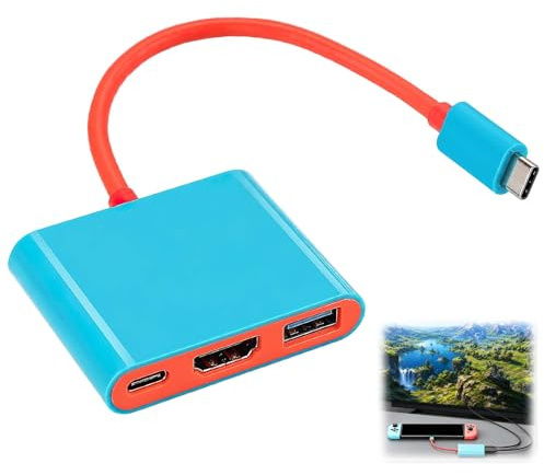 3-in-1 TV Docking Station Switch Dock for Nintendo Switch OLED Portable | with 4K/60Hz HDMI 100W PD Charging Replacement Mini Travel Hub for Switch Steam Deck and Type-C Devices