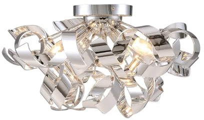 Lindby Deckenlampe Elviro (Modern) in Chrom (3 flammig, E14) - Deckenleuchte Lampe Wohnzimmerleuchte