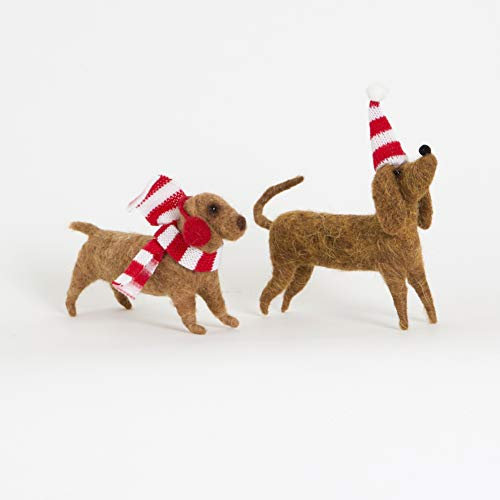 Sass & Belle Dackel Stehend Sortiert-Deko-Set von 2
