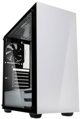 KOLINK Stronghold Midi-Tower Mini-ITX bis E-ATX, PC Hülle mit Seitenfenster, Tempered Glass Computergehäuse, PC Case Computer Gehäuse mit lüfter, Weiß, Stronghold White