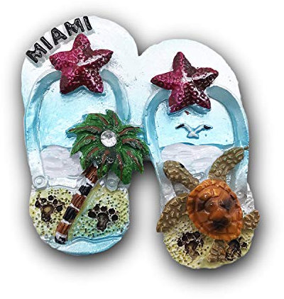 3D Pantoffel Miami kühlschrank kühlschrankmagnet Tourist Souvenirs handgemachte Harz Handwerk magnetische Aufkleber Home küche Dekoration Reise Geschenk