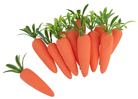 VBS Dekogemüse Karotten Styropor Möhre Ostern Deko Hasenfutter Osterdeko 7 cm, 12 Stück
