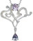 Kette + Anhänger Art Nouveau Jugendstil Lavender Collier Echt Sterling 925 Silber Zirkonia Liebe Glaube Hoffnung Emotion Symbol Motiv Stil Objekt weiss extravagant gut modisch klar schön