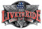 BOBIJOO Jewelry - Gürtelschnalle mit der Amerikanischen Flagge Live to Ride-USA Bronze Dornschließe Metall-Biker Gürtel