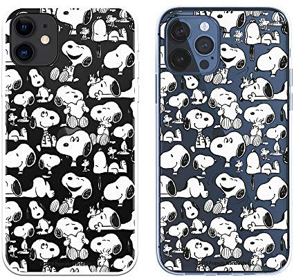 Schutzhülle für iPhone 12, iPhone 12 Pro, offizielle Snoopy-Silhouetten zum Schutz Ihres Handys. Flexible Silikonhülle für Apple mit offizieller Lizenz von Peanuts.