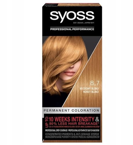 Syoss Tinte permanente para el cabello, 8,7 rubio miel, 115 ml