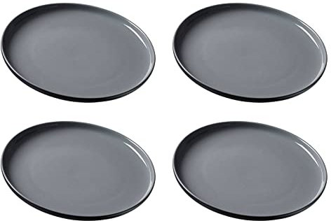 Ritzenhoff & Breker Speiseteller Jasper, Schwarz, 4er Set, ø 26 cm, Steinzeug, Teller mit Soft-Touch-Haptik & farbiger Matt-Glasur