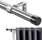 Bastone per Tenda, 76-116 cm Aste per Tende per Finestra con Manopole a Cappuccio con Staffe, Bastone per Tende Regolabile Set di Ferramenta in Acciaio Inossidabile Finestra della Camera/Argento