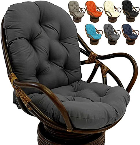 Rattani Auflage/Polster für Schaukelstuhl 120x60 cm, Gartenstuhl Ersatzpolster Schaukelstuhl/Drehsessel, Sanft, Thick, Wasserdicht und UV-Beständig Kissen Verdickte Stuhlauflage (Color:Dunkelgrau)