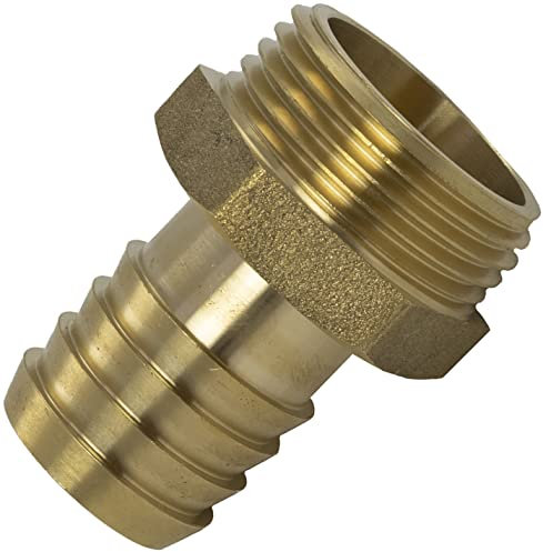 AERZETIX - C60601 - Raccord mâle cannelé 1'' pour Tuyau de Ø25 mm - Filetage Externe - pour clé 34 mm - Adaptateur connecteur système Circuit d'irrigation arrosage Pompe - en Laiton