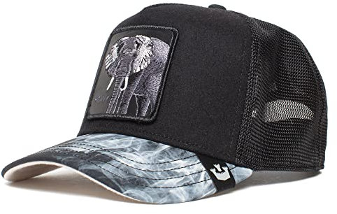 Goorin Bros. The Farm Noir Collection Unisex verstellbare Trucker-Kappe, Schwarz/Big Heat (Elephant), Einheitsgröße