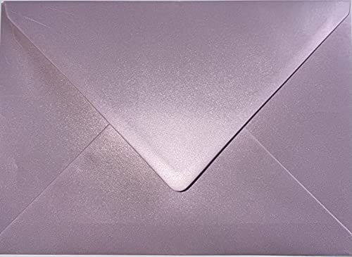 C5 (162x229mm) Coloured Envelopes Perfect for A5 Christmas Cards, Greeting Cards, Wedding Invitations, Crafts and Many More - Pack of 100 envelopes (Pearl Lilac)