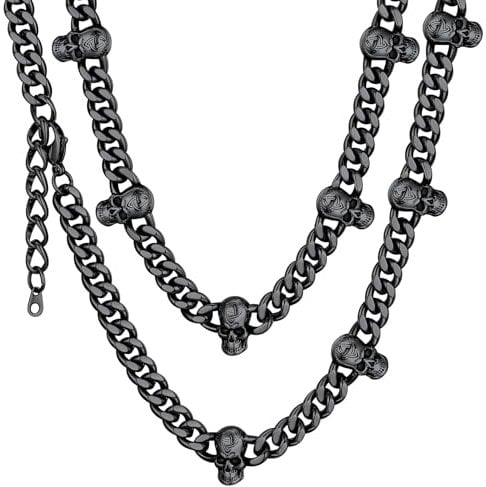 ChainsHouse Barbed Wire Necklace Punk Thorns Chain Necklace for Men Women, 6mm Wide Stainless Steel/Black Metal/18K Gold Plated Hiphop Rock Jewelry, 18-22Inch, 20 inches, Stainless Steel, No Gemstone