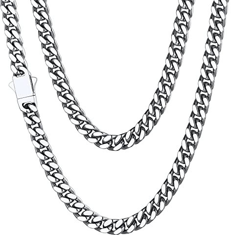 ChainsHouse Herrenkette Edelstahl Kette Mann Kubanische Kette 71cm Kette Jungs Kette 5mm breit Modeschmuck Kette