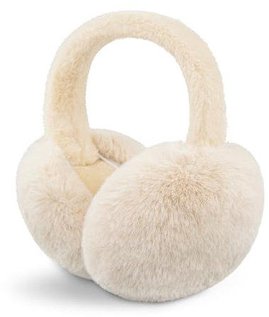 SEYUFN Warmes Ohrenwärmer Damen Faltbare Flauschige Plüsch Ohrenschützer Winter Outdoor Bequem Ohrwärmer Teenager-Mädchen Stylische Ohrbedeckungen (A-beige)
