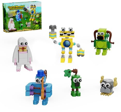 Millionspring Meine Singenden Monster Baustein Set, 6 in 1 Wubbo Monster Actionfigur Spielzeugmodell, Süßes Musikspiel Festival Spielzeug Geschenke für Jungen und Mädchen ab 6 Jahren(242 Teile)