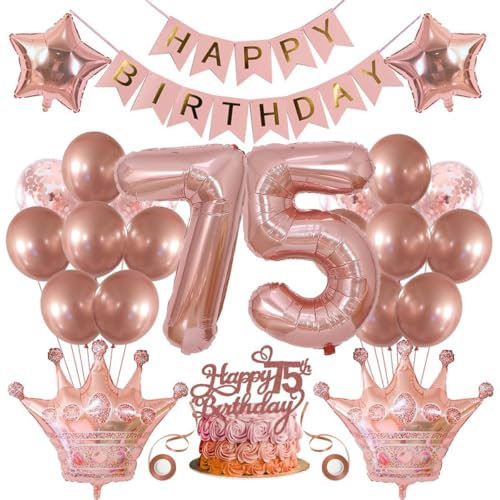 75. Geburtstag Dekorationen Frauen 75 Geburtstag Frauen Luftballons 75 Geburtstag Frau Deko 75. Geburtstag Frau Rosegold Tortendeko Geburtstagsdeko 75. Geburtstag Ballon 75 Jahr Frau Geburtstagsdeko