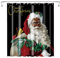 Ohok Badezimmer Duschvorhang 180 x 180 cm, wasserdichte Weihnachten Duschvorhänge mit 12 Haken, Baddekoration Badvorhang Langlebiger Polyester Badvorhang (Weihnachtsmann)