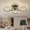 Deckenlampe Led mit Fernbedienung & APP, Decken Lampen mit 6 Ring, Dimmbar, Licht Memory Funktion mit Timer, Moderne Deckenleuchte Rund Wohnzimmer Flur Schlafzimmer, Schwarz
