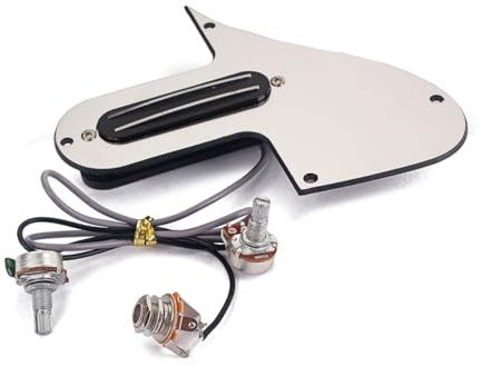 SUPVOX Mandolin Pickguard Loaded Single Coil Pickups Prewired in Silver Tone Includes Ak Bk Knobs for Electric Guitar Assembly