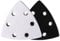 2 x Replacement Velcro Protective Pad for Delta Sander, Sanding Plate, 93 x 93 x 93 mm, 6-Hole, Velcro Protection Pad for Better Adhesion of Sandpaper, Triangle Sander, Black + White