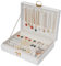 Mangotree Jewelry Box Organizer für Frauen/Mädchen, große PU-Leder-Schmuck Aufbewahrungsbox, Geschenkidee, abschließbare Schmuckhalter für Ringe, Ohrringe, Uhren, Halsketten, Armbänder (weiß)