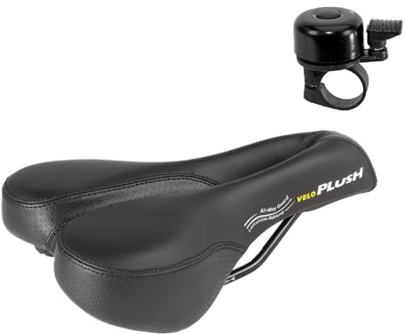 Velo Plush Basic Deep Channel M Touringsattel Schwarz inkl. Fahrradklingel