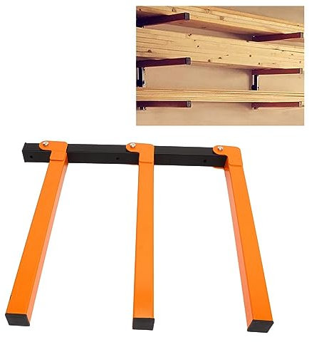 Ejoyous Holzregal mit 3 Ebenen, 4 Pack Wandmontage-Holzlagerregale Holz-Organizer Metallregal Holzaufbewahrung Werkstattregal für Indoor Outdoor verwenden 460 Lb Kapazität