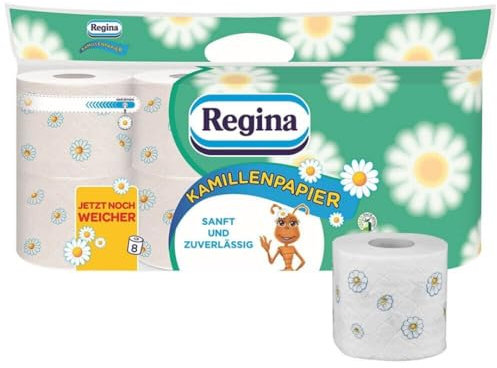 Regina Kamillenpapier Toilettenpapier sanft und zuverlassig 3-lagig 8 x 150 Blatt