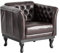 Woodkings Chesterfield Sessel Dover | Armlehn Sessel Echtleder Braun | Lesesessel für Büro und Wohnzimmer | Clubsessel Luxus & Komfort