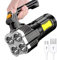 Fulluky Taschenlampe, Handheld Wasserdichte Taschenlampe, LED Taschenlampe Extrem Helle, Aufladbar Taschenlampen mit 4 Lichtmodi, Tragbare Lampe für Camping Notfall