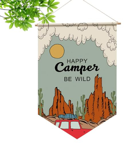 Hofflagge, Lagerfeuer-Hof-Schilder, Reiseanhänger-Flagge, Gartendekoration für Zuhause, Outdoor, Camping-Geschenk für Camper, Campingplatz-Liebhaber