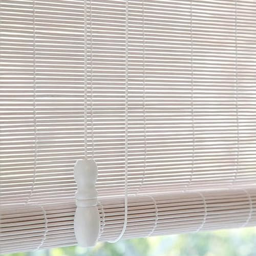Zhixubah Retro Bambus Raffrollo Weiß Sonnenschutz Bambus Rollo Jalousine Bambusrollo 80 90100 120 150 160 165cm Breit Natur Holzrollos Für Innen Sichtschutz Bambus Jalousie Mit Lifter Anpassbar