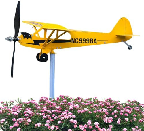 J3 Avion Girouette, Girouette d'avion Nouveau, Girouette De Jardin, Décorations De Jardin pour Extérieur, Ferme, Cour, Jardin, Tonnelle