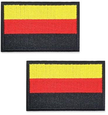 2PCS German Flag Embroidered Patch Hook & Loop Germany Flag Tactical Patch Military Tactical Patch Used for Caps,Jacket,Backpacks,Vest,Harness,Coat,Work Uniform, Clothes