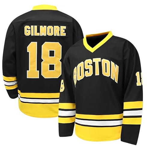 GHOSTWEAR 18 Happy Gilmore Sanders Herren Hockey-Trikot, genäht, Schwarz, Größe S - 5XL, Schwarz, 4X-Groß