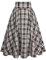 Belle Poque Damen Plaid Rock Vintage Hohe Taille A-Linie Plaid Rock mit Taschen