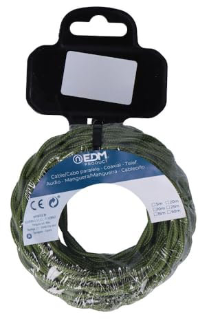 Cavo in tessuto intrecciato 2 x 0,75 mm C-18 verde seta 5 m: ideale per progetti di decorazione e artigianato. Il suo design elegante e resistente aggiunge un tocco moderno e stilizzato alle tue